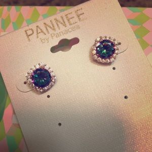 PANNEE by Panacea gemstone pave studs